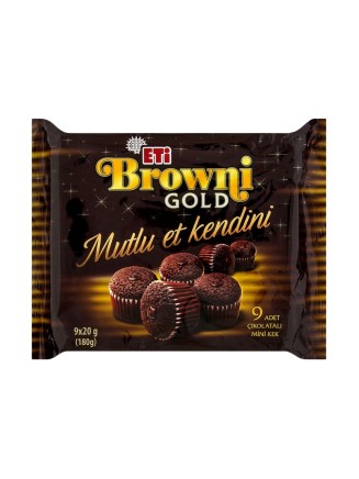 Eti Browni Gold Kakao Soslu Çikolatalı 9'lu 180 Gr.