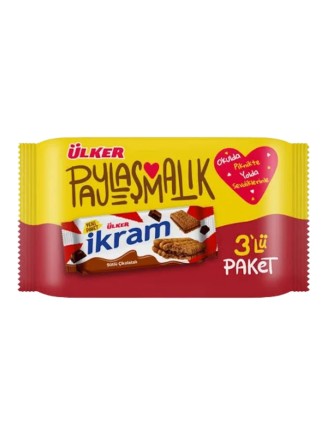 İkram Kremalı Bisküvi Çikolata 252 Gr. 3'lü