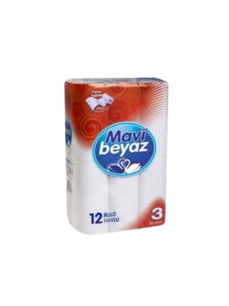 Mavi-Beyaz Havlu Kağıt 12'li